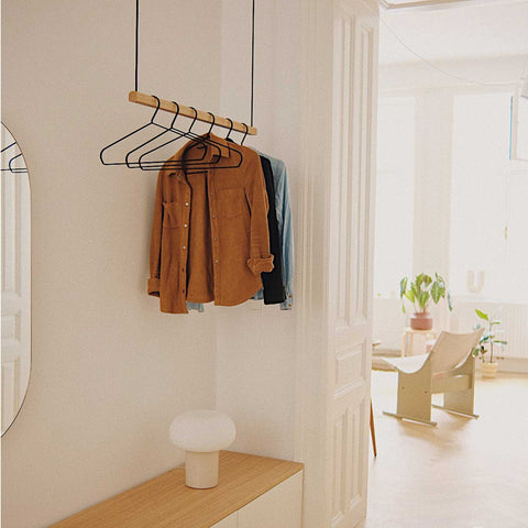 Hanging Wood Clothes Rack