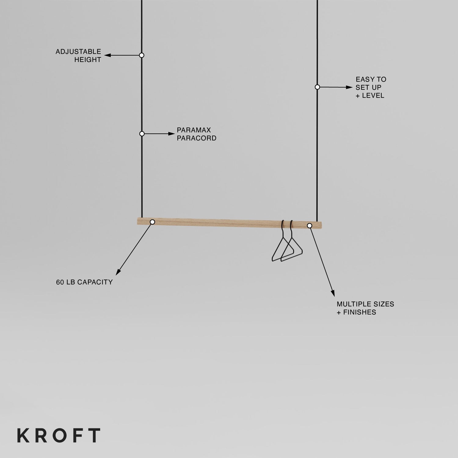 Hanging clothes rack infographic