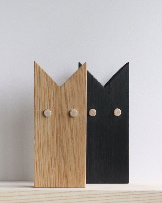 Modern abstract wood cat gift
