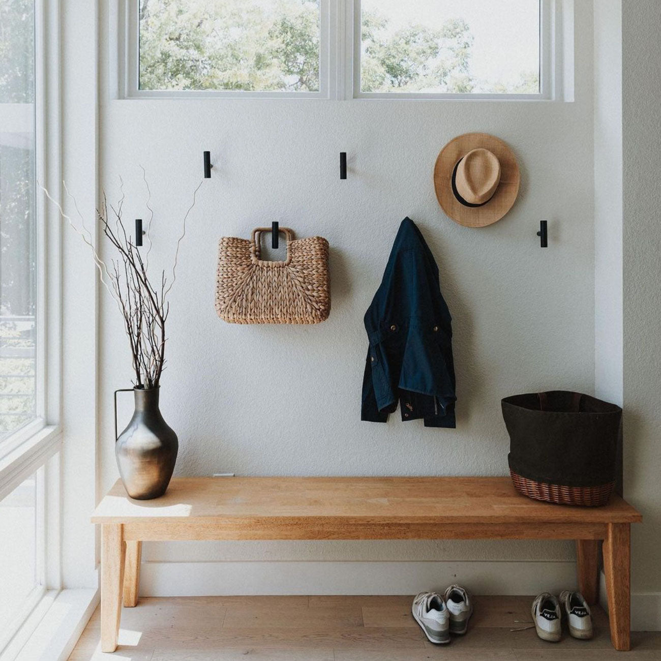 Wall hooks for the entryway or mudroom